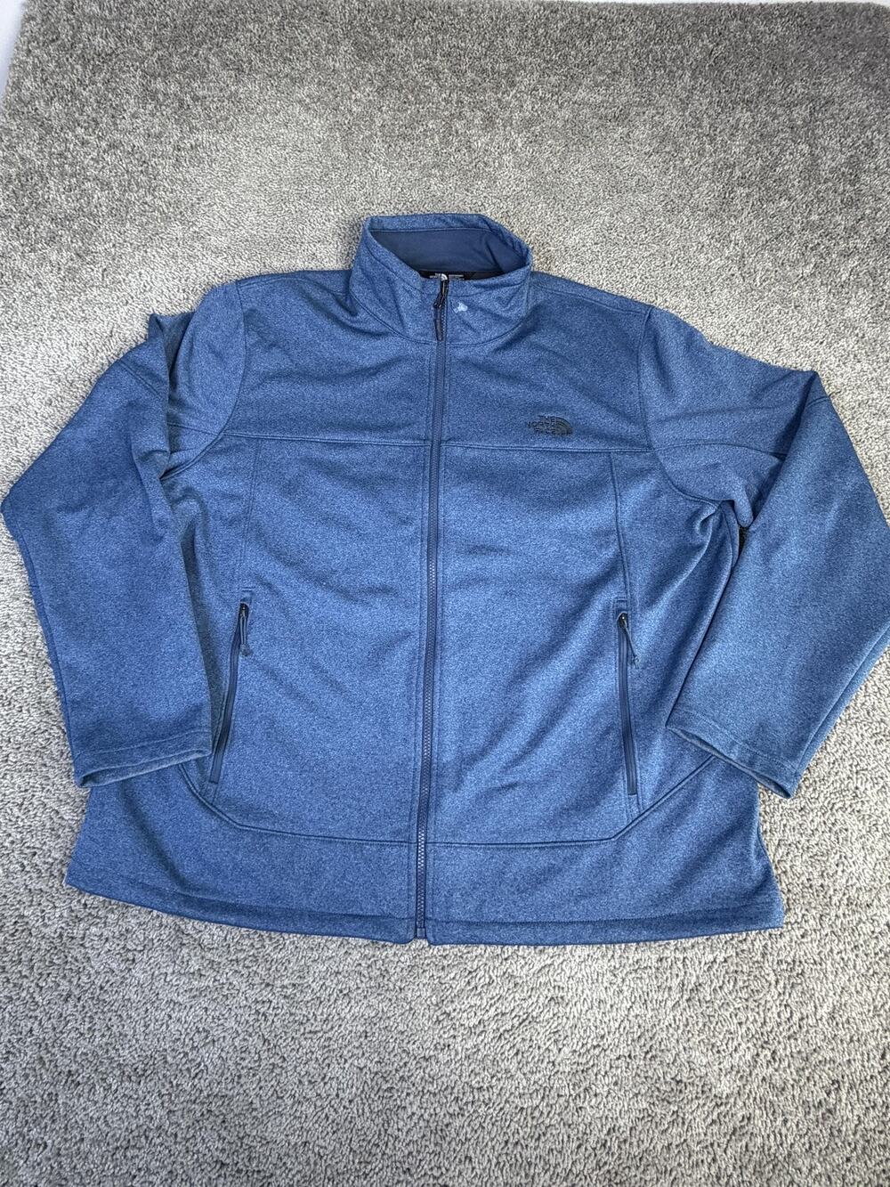 The North Face Jacket Mens 2XL Blue Windwall Canyonwall Lined Full Zip Pockets
